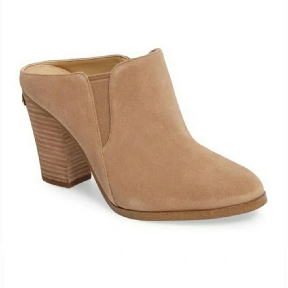 Michael Kors Braden Suede Stacked Heel Point Toe Mule